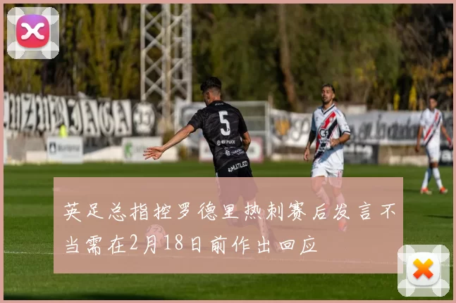 英足总指控罗德里热刺赛后发言不当需在2月18日前作出回应